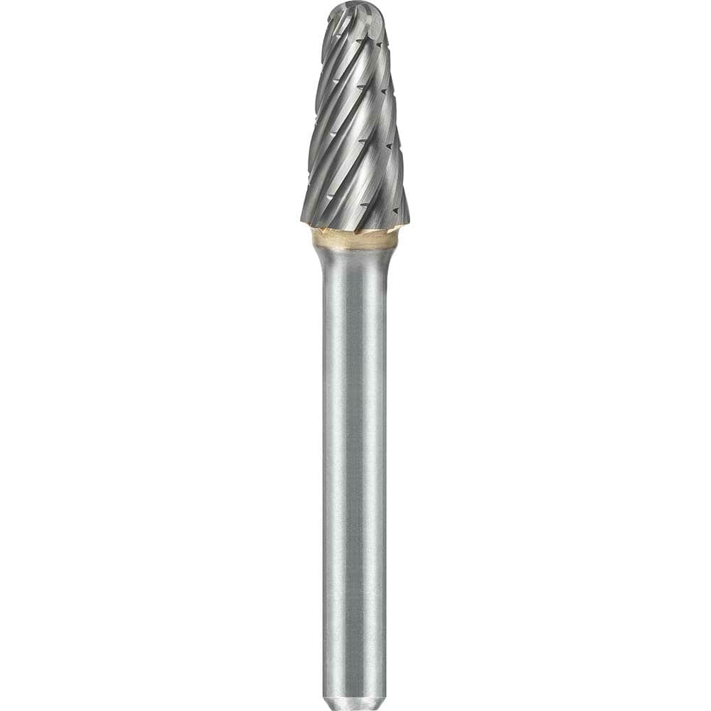SGS Pro - SL-2, 5/16" Cut Diam, 1/4" Shank Length, NG6, Tungsten Carbide Taper Burr with Radius End - Exact Tool & Supply