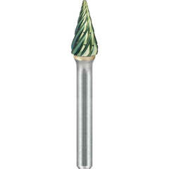 SGS Pro - SM-4, 3/8" Cut Diam, 1/4" Shank Length, NG6, Tungsten Carbide Pointed Cone Burr - Exact Tool & Supply