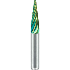 SGS Pro - SM-2, 1/4" Cut Diam, 1/4" Shank Length, NG6, Tungsten Carbide Pointed Cone Burr - Exact Tool & Supply