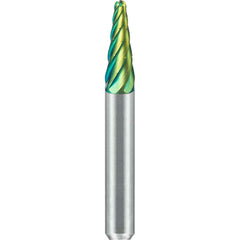 SGS Pro - SL-1, 1/4" Cut Diam, 1/4" Shank Length, NG6, Tungsten Carbide Taper Burr with Radius End - Exact Tool & Supply
