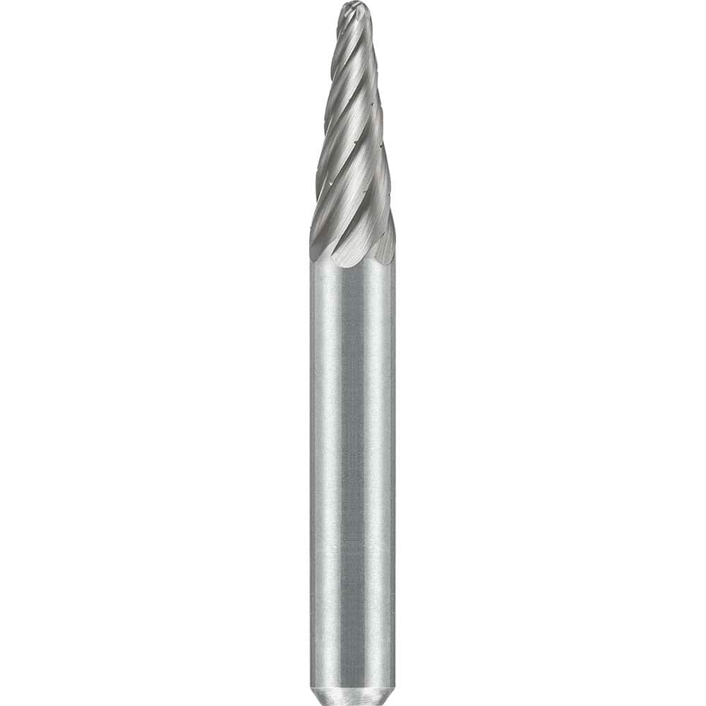 SGS Pro - SL-1, 1/4" Cut Diam, 1/4" Shank Length, NG6, Tungsten Carbide Taper Burr with Radius End - Exact Tool & Supply