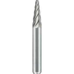 SGS Pro - SL-1, 1/4" Cut Diam, 1/4" Shank Length, NG6, Tungsten Carbide Taper Burr with Radius End - Exact Tool & Supply