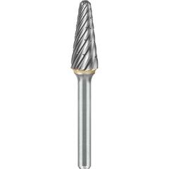 SGS Pro - SL-4, 1/2" Cut Diam, 1/4" Shank Length, NG6, Tungsten Carbide Taper Burr with Radius End - Exact Tool & Supply