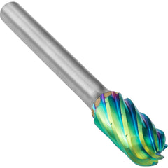 SGS Pro - SC-5, 1/2" Cut Diam, 1/4" Shank Length, NG6, Tungsten Carbide Cylinder Burr with Radius - Exact Tool & Supply