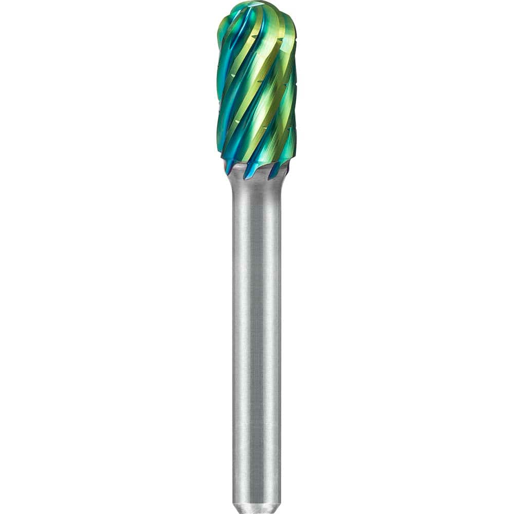 SGS Pro - SC-3, 3/8" Cut Diam, 1/4" Shank Length, NG6, Tungsten Carbide Cylinder Burr with Radius - Exact Tool & Supply