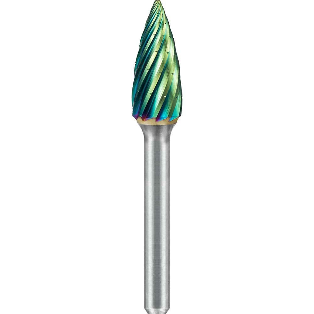 SGS Pro - SG-6, 5/8" Cut Diam, 1/4" Shank Length, NG6, Tungsten Carbide Pointed Tree Burr - Exact Tool & Supply
