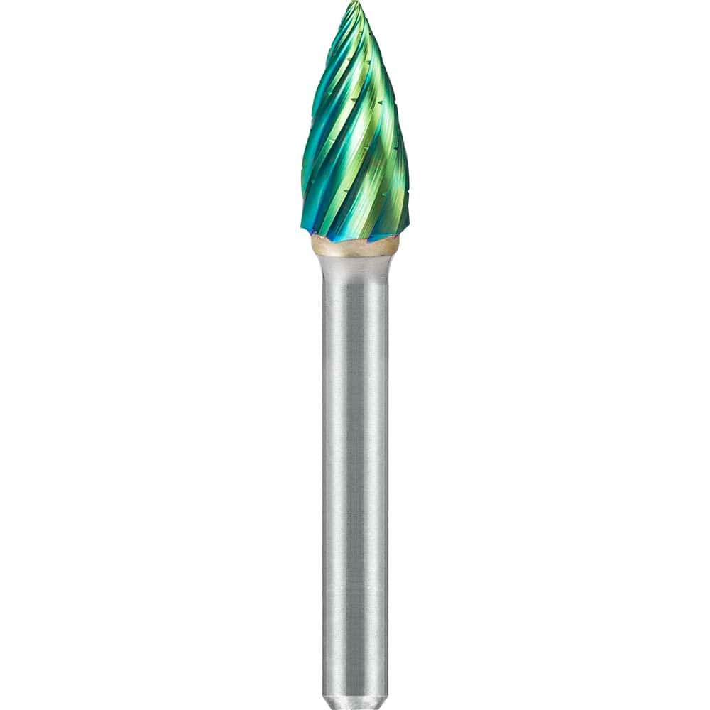 SGS Pro - SG-3, 3/8" Cut Diam, 1/4" Shank Length, NG6, Tungsten Carbide Pointed Tree Burr - Exact Tool & Supply