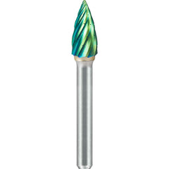 SGS Pro - SG-3, 3/8" Cut Diam, 1/4" Shank Length, NG6, Tungsten Carbide Pointed Tree Burr - Exact Tool & Supply