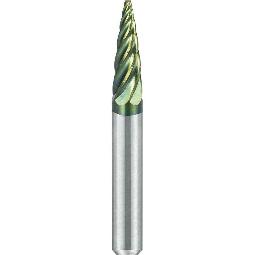 SGS Pro - SG-1, 1/4" Cut Diam, 1/4" Shank Length, NG6, Tungsten Carbide Pointed Tree Burr - Exact Tool & Supply