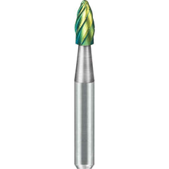 SGS Pro - SH-1, 1/4" Cut Diam, 1/4" Shank Length, NG6, Tungsten Carbide Flame Burr - Exact Tool & Supply