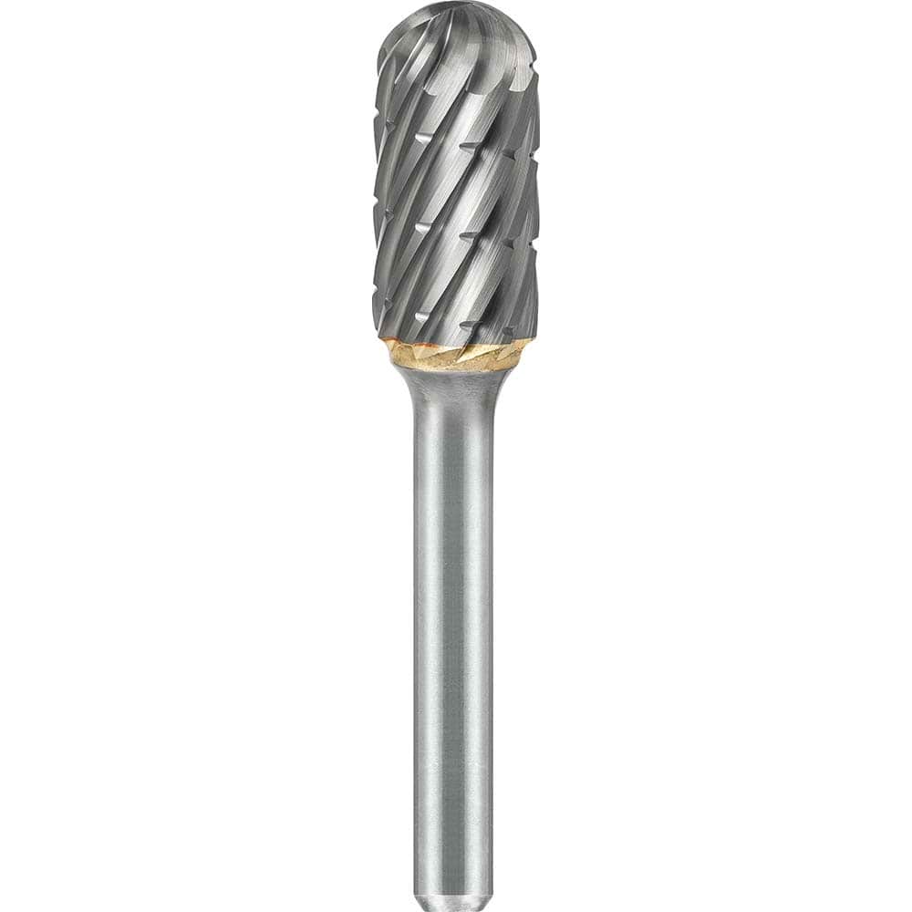 SGS Pro - SC-6, 5/8" Cut Diam, 1/4" Shank Length, NG6, Tungsten Carbide Cylinder Burr with Radius End - Exact Tool & Supply