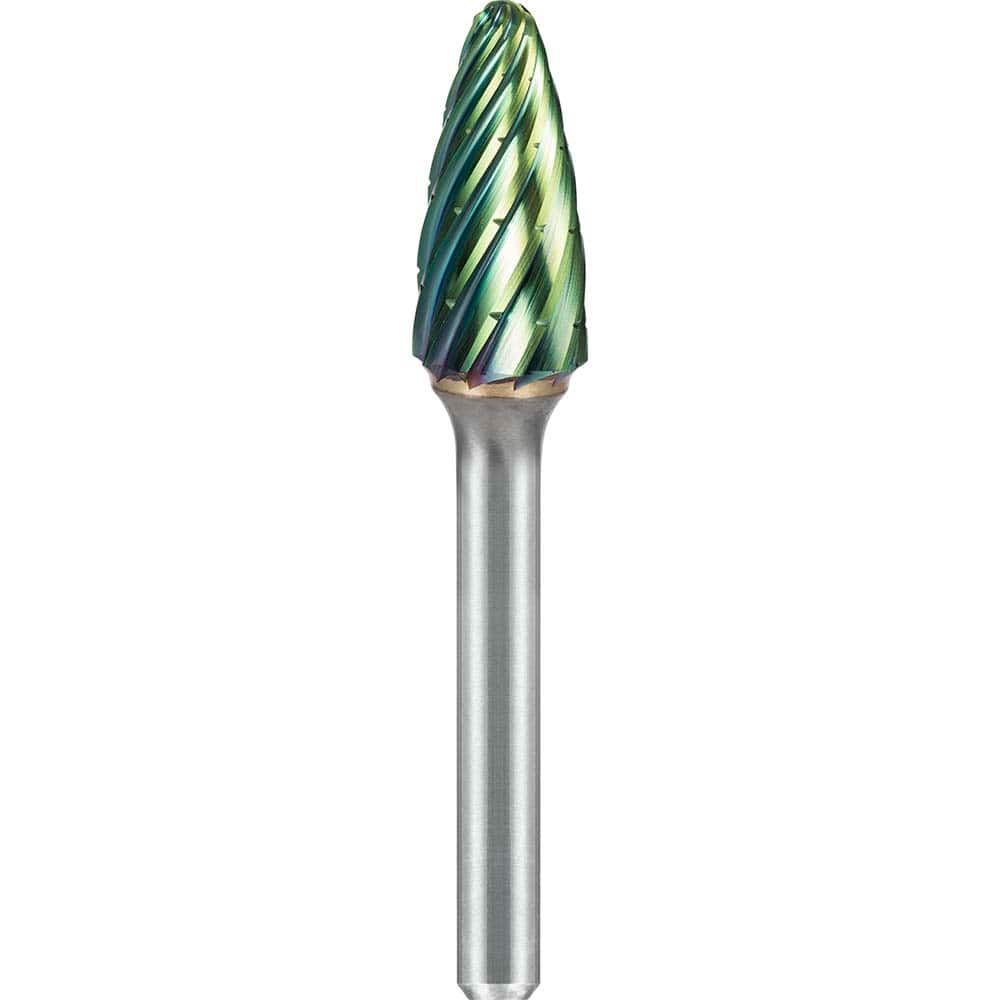 SGS Pro - SF-5, 1/2" Cut Diam, 1/4" Shank Length, NG6, Tungsten Carbide Tree Burr with Radius End - Exact Tool & Supply