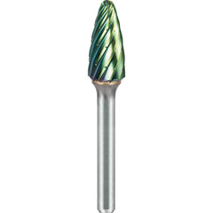 SGS Pro - SF-5, 1/2" Cut Diam, 1/4" Shank Length, NG6, Tungsten Carbide Tree Burr with Radius End - Exact Tool & Supply