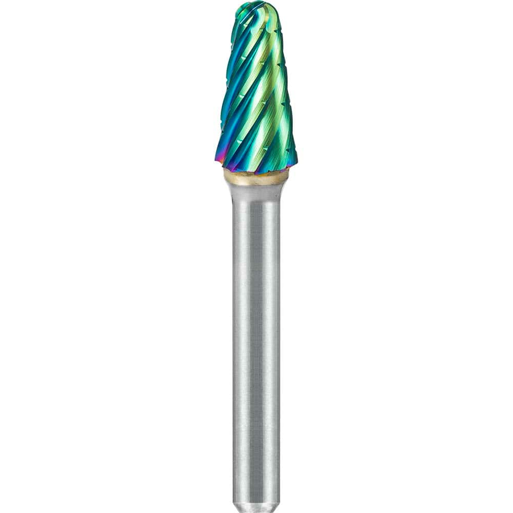 SGS Pro - SL-2, 5/16" Cut Diam, 1/4" Shank Length, NG6, Tungsten Carbide Taper Burr with Radius End - Exact Tool & Supply