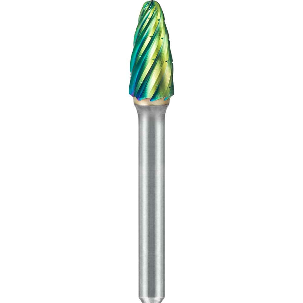 SGS Pro - SF-3, 3/8" Cut Diam, 1/4" Shank Length, NG6, Tungsten Carbide Tree Burr with Radius End - Exact Tool & Supply
