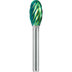 SGS Pro - SE-5, 1/2" Cut Diam, 1/4" Shank Length, NG6, Tungsten Carbide Oval Burr - Exact Tool & Supply