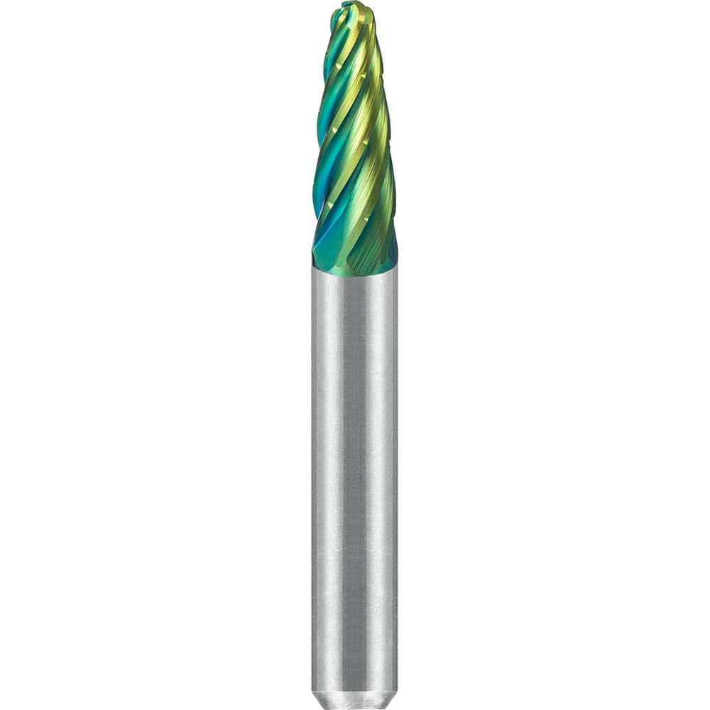 SGS Pro - SF-1, 1/4" Cut Diam, 1/4" Shank Length, NG6, Tungsten Carbide Tree Burr with Radius End - Exact Tool & Supply