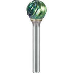 SGS Pro - SD-6, 1/2" Cut Diam, 1/4" Shank Length, NG6, Tungsten Carbide Ball Burr - Exact Tool & Supply