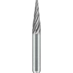 SGS Pro - SM-2, 1/4" Cut Diam, 1/4" Shank Length, NG6, Tungsten Carbide Pointed Cone Burr - Exact Tool & Supply