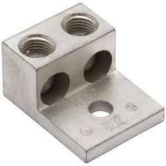 Burndy - Ring Terminals; Terminal Type: Rectangle ; Insulation Type: NonInsulated ; Connection Type: Lug ; Compatible Wire Size (AWG): 14-1/0 (Strand) ; Stud Size (Inch): 1/4 ; Color: Aluminum - Exact Tool & Supply