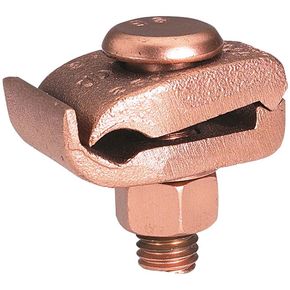 Burndy - Grounding Clamps; Clamp Type: Grounding Clamp ; Compatible Wire Size (AWG): 2/0 ; Compatible Wire Size (kcmil): 250 ; Overall Length (Inch): 1-1/4 ; Overall Length (Decimal Inch): 1-1/4 ; Material: Copper Alloy - Exact Tool & Supply