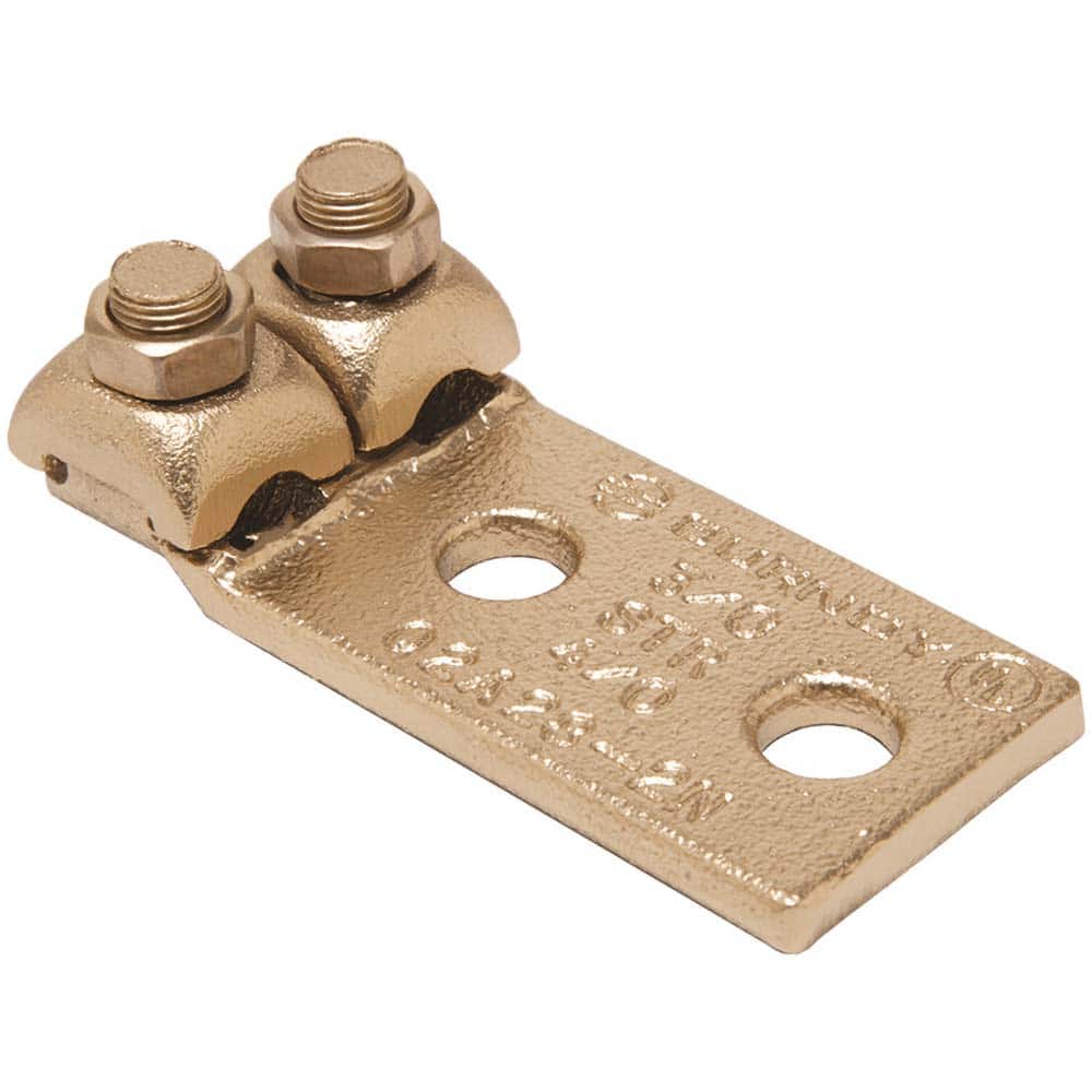 Burndy - Ring Terminals; Terminal Type: Rectangle ; Insulation Type: NonInsulated ; Connection Type: Lug ; Compatible Wire Size (kcmil): 250-350 ; Stud Size (Inch): 1/2 ; Color: Copper - Exact Tool & Supply