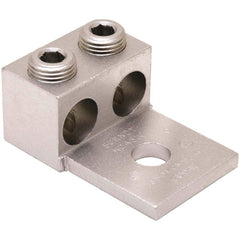 Burndy - Ring Terminals; Terminal Type: Rectangle ; Insulation Type: NonInsulated ; Connection Type: Lug ; Compatible Wire Size (AWG): 6 (Strand) ; Compatible Wire Size (kcmil): 350 ; Stud Size (Inch): 1/2 - Exact Tool & Supply