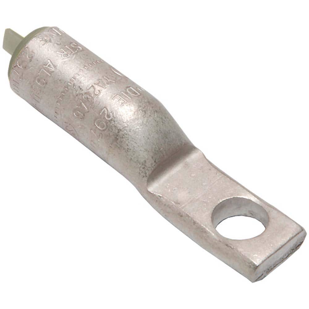 Burndy - Ring Terminals; Terminal Type: Rectangle ; Insulation Type: NonInsulated ; Connection Type: Compression ; Compatible Wire Size (AWG): 4 ; Stud Size (Inch): 3/8 ; Color: Green - Exact Tool & Supply