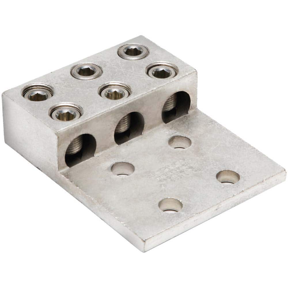 Burndy - Ring Terminals; Terminal Type: Rectangle ; Insulation Type: NonInsulated ; Connection Type: Lug ; Compatible Wire Size (AWG): 2 (Strand) ; Compatible Wire Size (kcmil): 600 ; Stud Size (Inch): 1/2 - Exact Tool & Supply