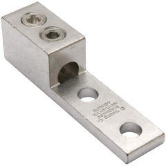 Burndy - Ring Terminals; Terminal Type: Rectangle ; Insulation Type: NonInsulated ; Connection Type: Lug ; Compatible Wire Size (AWG): 6 (Strand) ; Compatible Wire Size (kcmil): 350 ; Stud Size (Inch): 1/2 - Exact Tool & Supply