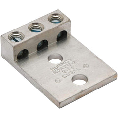 Burndy - Ring Terminals; Terminal Type: Rectangle ; Insulation Type: NonInsulated ; Connection Type: Lug ; Compatible Wire Size (AWG): 14-2 (Strand) ; Stud Size (Inch): 5/16 ; Color: Aluminum - Exact Tool & Supply