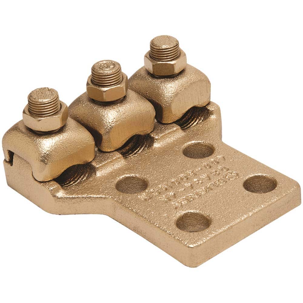 Burndy - Ring Terminals; Terminal Type: Rectangle ; Insulation Type: NonInsulated ; Connection Type: Lug ; Compatible Wire Size (kcmil): 400-500 ; Stud Size (Inch): 1/2 ; Color: Copper - Exact Tool & Supply