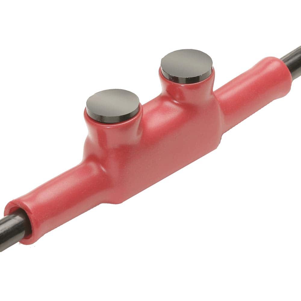 Burndy - Butt Splice Terminals; Insulation Type: Insulated ; Insulation Material: Plastisol ; Connection Type: Lug ; Compatible Wire Size (AWG): 2-1 ; Color: Red ; Overall Length (mm): 160.02 - Exact Tool & Supply