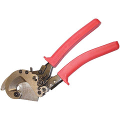 Burndy - Cutting Pliers; Type: Rachet Cable Cutter ; Insulated: No ; Overall Length Range: 10" and Longer ; Capacity (Inch): 1.05 ; Overall Length (Inch): 10-1/2 ; Cut Style: Center Cut - Exact Tool & Supply