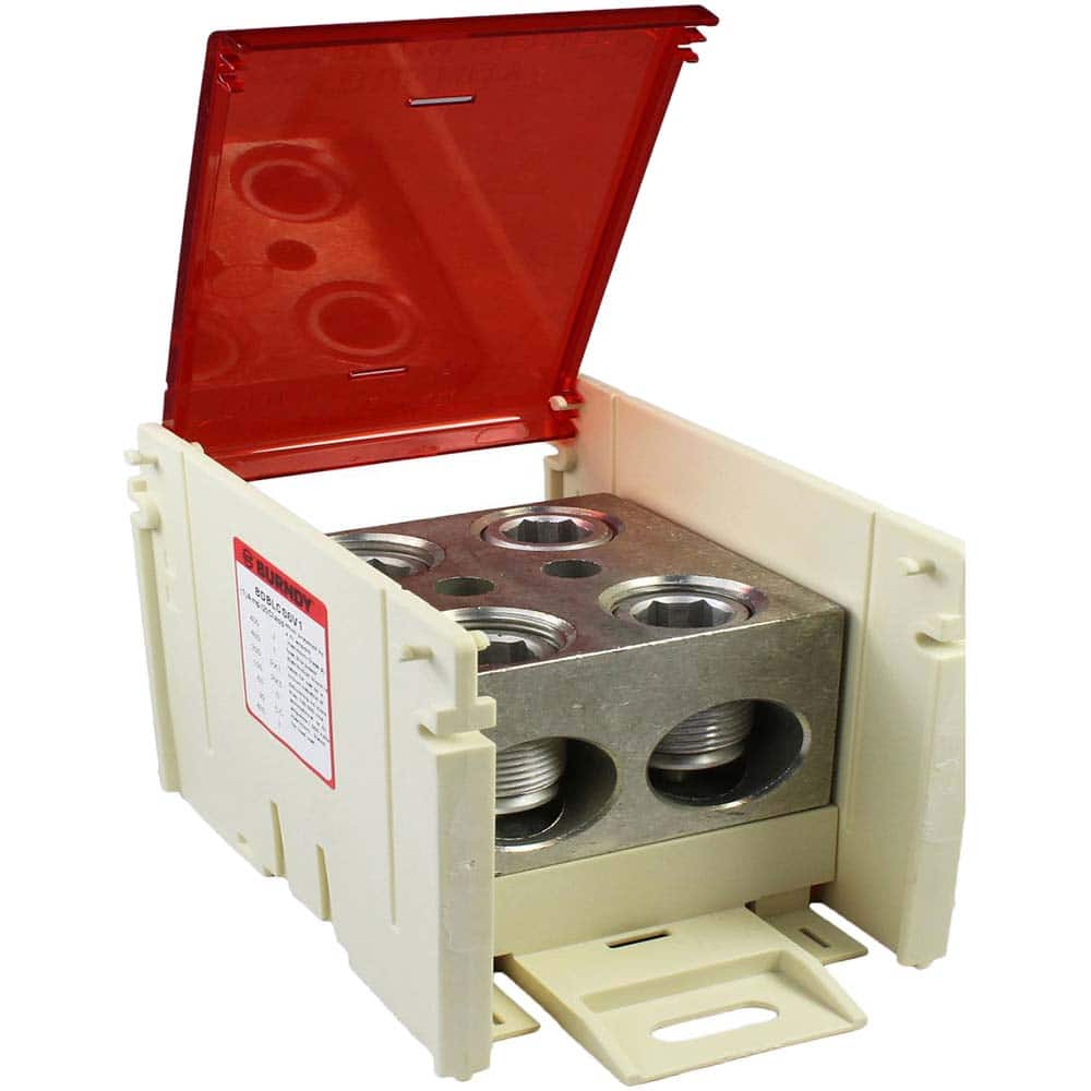 Burndy - Power Distribution Block Covers; Compatible Power Block: 1-Pole ; Material: Polycarbonate - Exact Tool & Supply