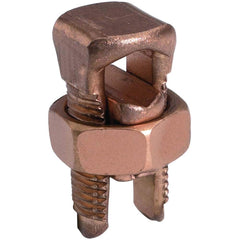 Burndy - Split Bolt Connectors; Connector Material: Copper ; Maximum Compatible Wire Size (AWG): 6 (Solid) ; Minimum Compatible Wire Size (AWG): 8 (Strand) ; Pressure Bar Material: Copper Alloy ; Compatible Wire Type: Copper ; Head Width (Decimal Inch): - Exact Tool & Supply