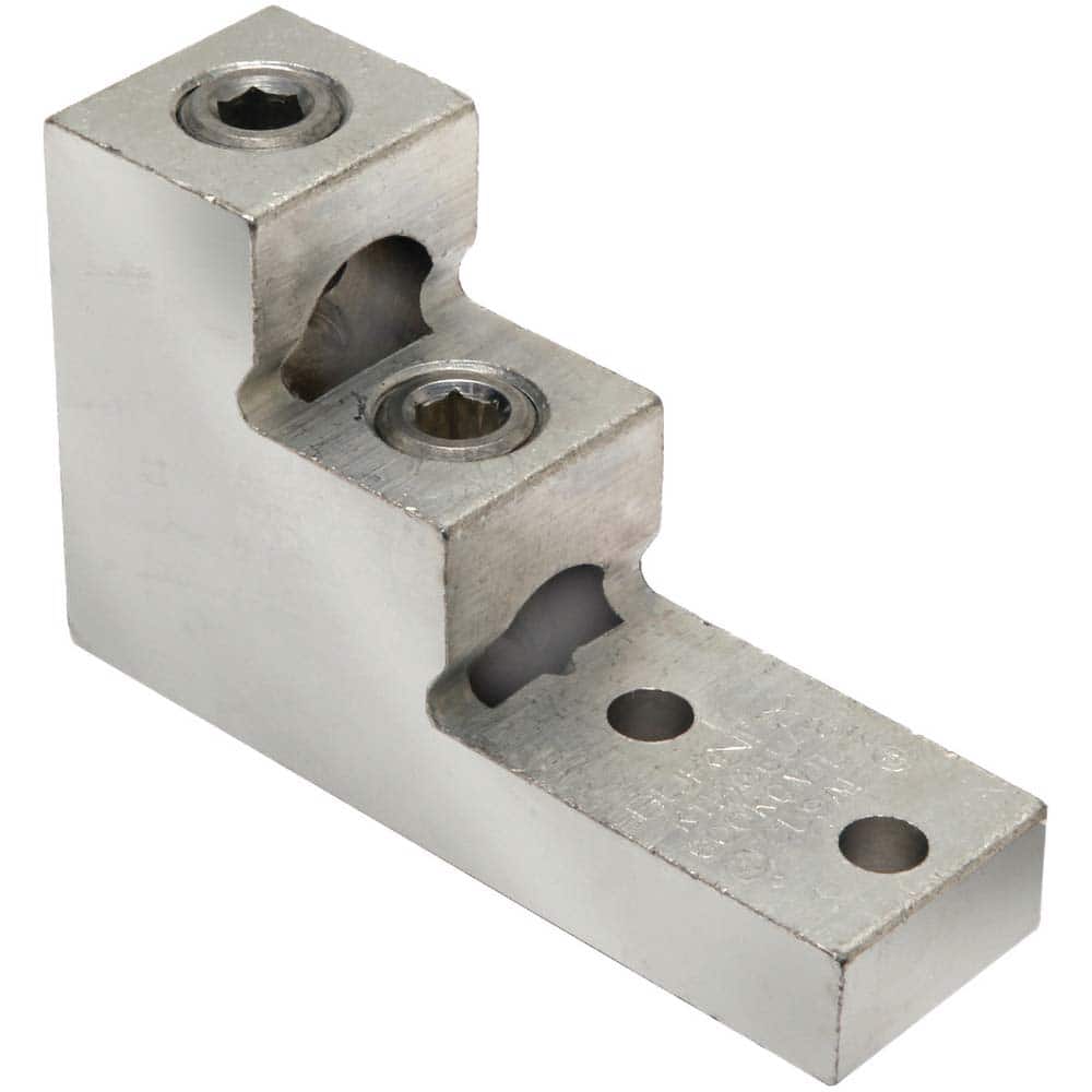 Burndy - Ring Terminals; Terminal Type: Rectangle ; Insulation Type: NonInsulated ; Connection Type: Lug ; Compatible Wire Size (AWG): 2 (Strand) ; Compatible Wire Size (kcmil): 600 ; Stud Size (Inch): 3/8 - Exact Tool & Supply