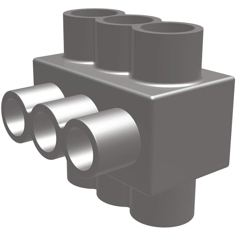 Burndy - Split Bolt Connectors; Connector Material: Aluminum ; Maximum Compatible Wire Size (AWG): 2/0 ; Minimum Compatible Wire Size (AWG): 14 ; Compatible Wire Type: Aluminum; Copper ; Base Width (Inch): 1.56 ; Base Width (Decimal Inch): 1.56 - Exact Tool & Supply
