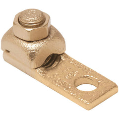 Burndy - Ring Terminals; Terminal Type: Rectangle ; Insulation Type: NonInsulated ; Connection Type: Lug ; Compatible Wire Size (AWG): 3/0-4/0 (Strand) ; Stud Size (Inch): 3/8 ; Color: Copper - Exact Tool & Supply