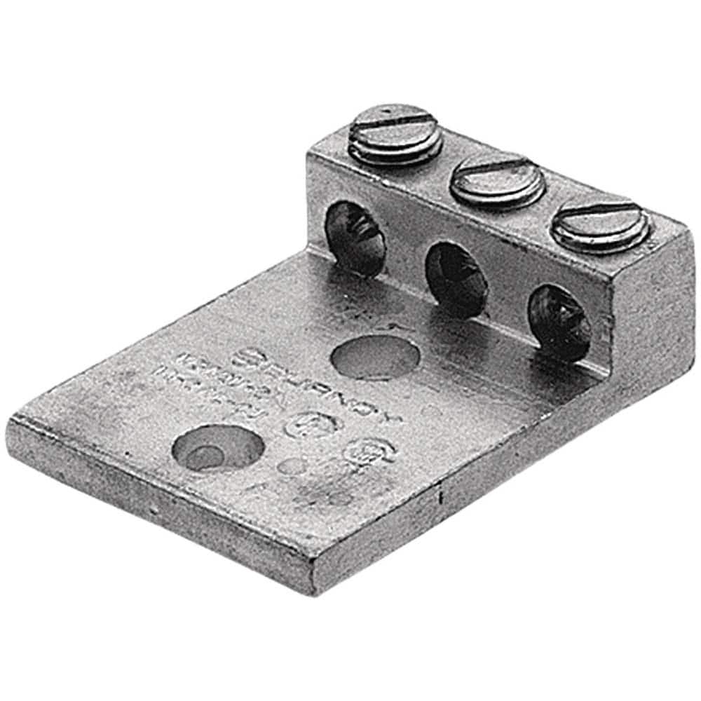 Burndy - Ring Terminals; Terminal Type: Rectangle ; Insulation Type: NonInsulated ; Connection Type: Lug ; Compatible Wire Size (AWG): 14-1/0 (Strand) ; Stud Size (Inch): 3/8 ; Color: Aluminum - Exact Tool & Supply
