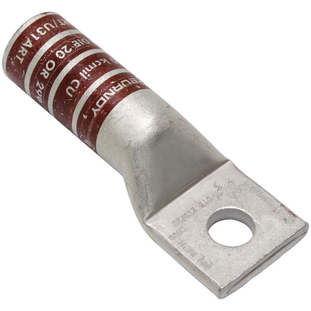 Burndy - Ring Terminals; Terminal Type: Rectangle ; Insulation Type: NonInsulated ; Connection Type: Compression ; Compatible Wire Size (kcmil): 500 ; Stud Size (Inch): 1/2 ; Color: Brown - Exact Tool & Supply