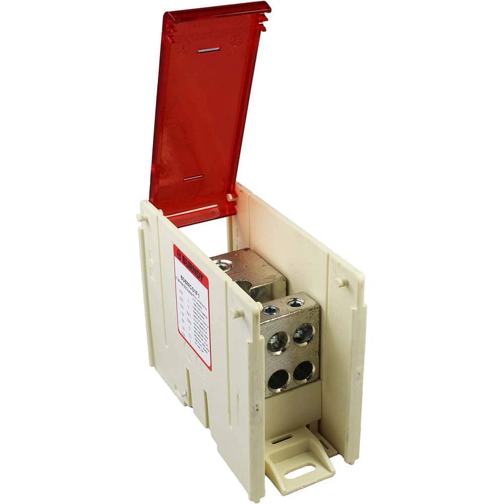 Burndy - Power Distribution Block Covers; Compatible Power Block: 1-Pole ; Material: Polycarbonate - Exact Tool & Supply