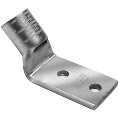 Burndy - Ring Terminals; Terminal Type: Rectangle ; Insulation Type: NonInsulated ; Connection Type: Compression ; Compatible Wire Size (AWG): 6 ; Stud Size (Inch): 1/4 ; Color: Blue - Exact Tool & Supply