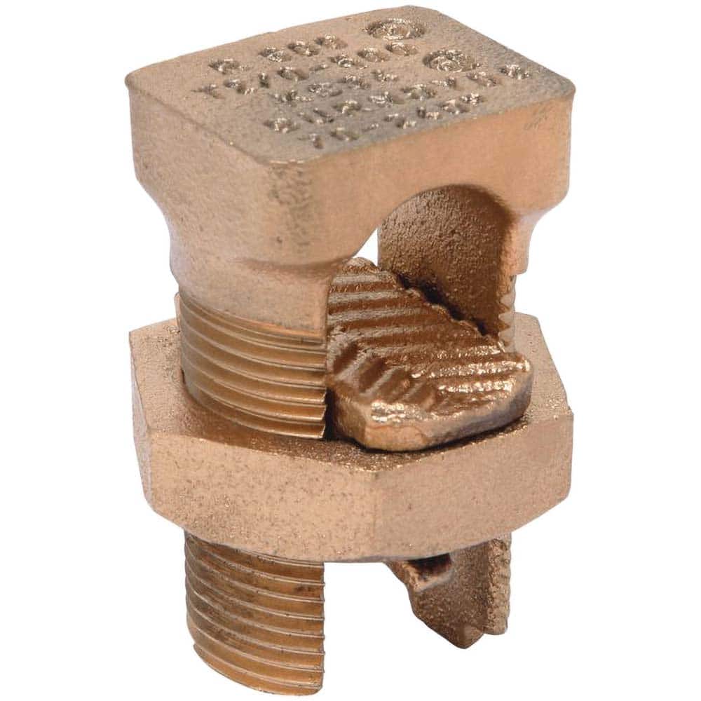 Burndy - Split Bolt Connectors; Connector Material: Copper ; Maximum Compatible Wire Size (AWG): 4/0 ; Maximum Compatible Wire Size (kcmil): 500 ; Minimum Compatible Wire Size (AWG): 2/0 (Strand) ; Minimum Compatible Wire Size (kcmil): 250 ; Pressure Bar - Exact Tool & Supply