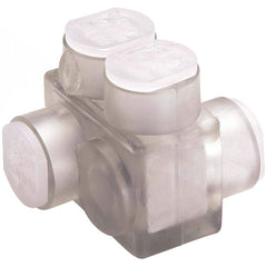 Burndy - Split Bolt Connectors; Connector Material: Aluminum ; Maximum Compatible Wire Size (AWG): 2/0 ; Minimum Compatible Wire Size (AWG): 14 ; Compatible Wire Type: Aluminum; Copper ; Base Width (Inch): 2.64 ; Base Width (Decimal Inch): 2.64 - Exact Tool & Supply