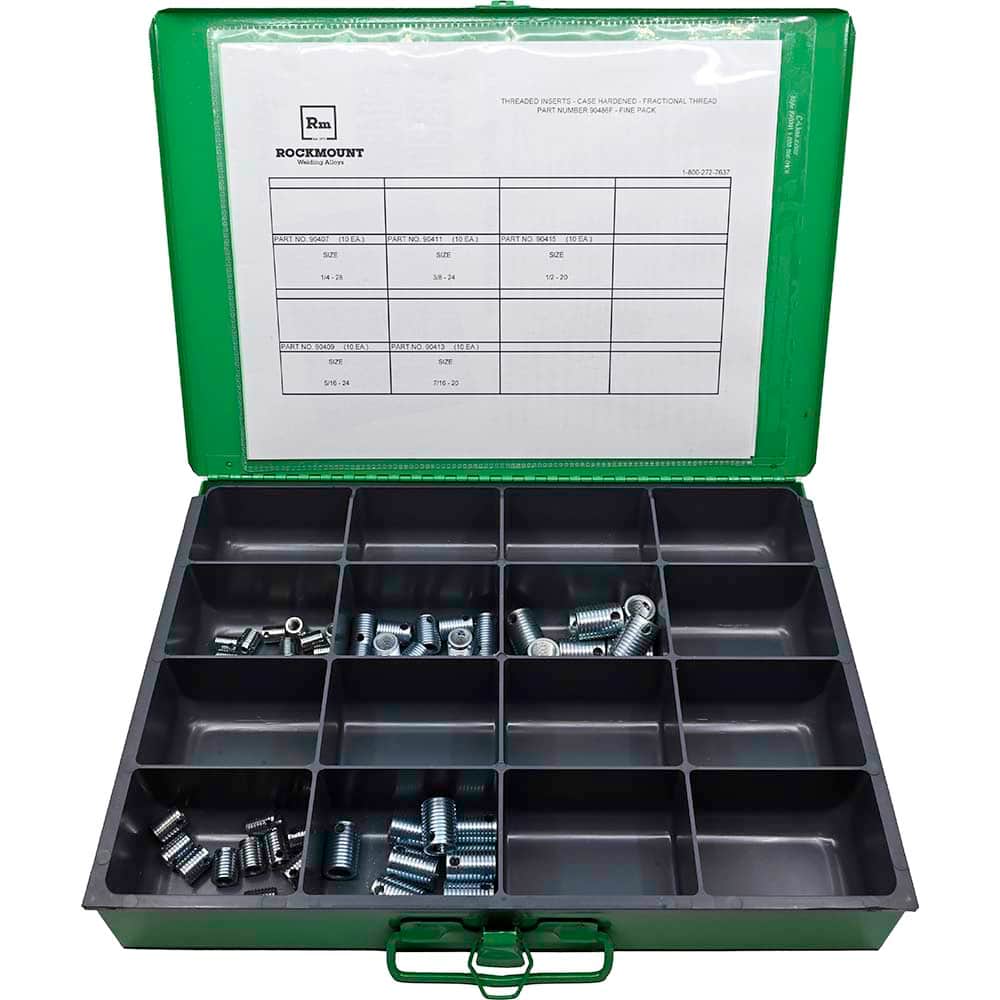 Rockmount Research and Alloys - 1/4-28, 5/16-24, 3/8-24, 7/16-20, 1/2-20 Internal, M10x1.50, M12x1.50, M14x1.50, M18x1.50, M16x1.75 External, UNF, 15/16" Insert Length, Self-Lock Standard Wall Thread-Locking Insert - Exact Tool & Supply