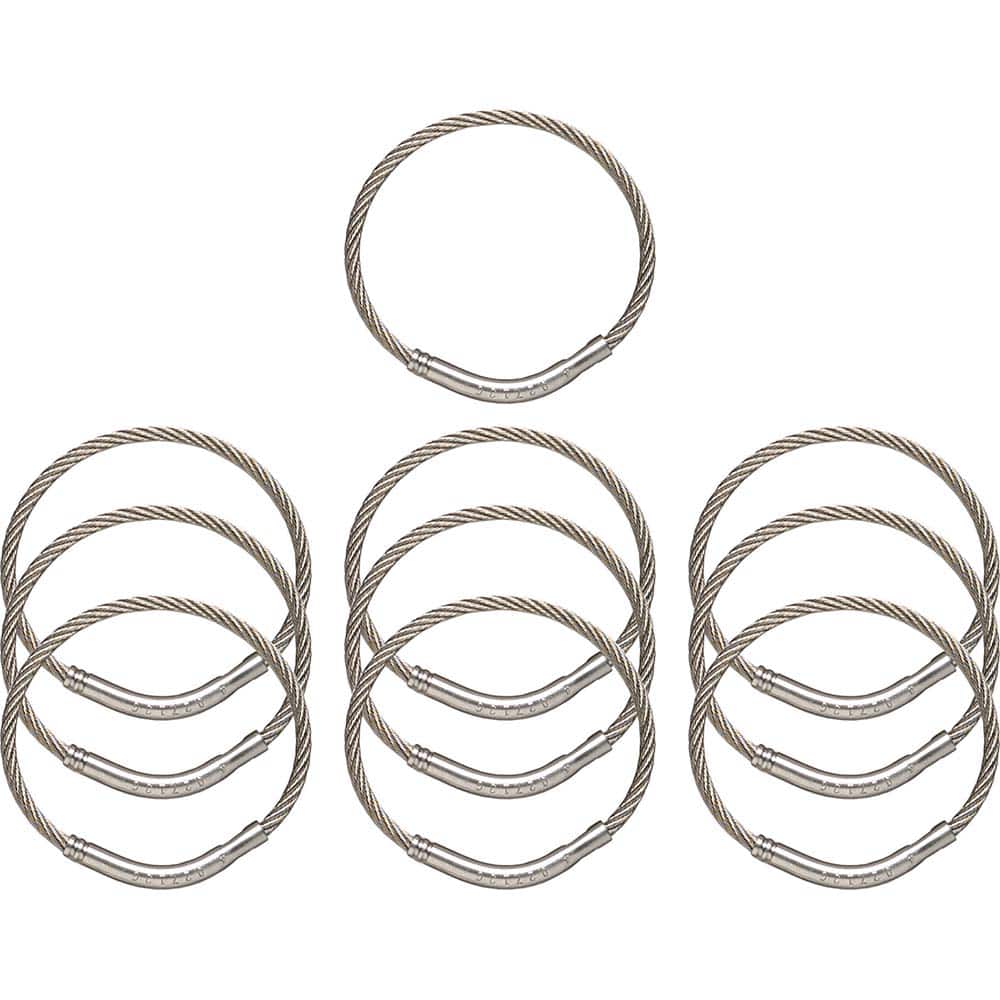 Key Systems - Key Control; Type: Key Ring ; Number of Keys: 0 ; Color: Silver ; Height (Inch): 5/32 ; Width (Inch): 1-5/8 ; Depth (Inch): 5/32 - Exact Tool & Supply