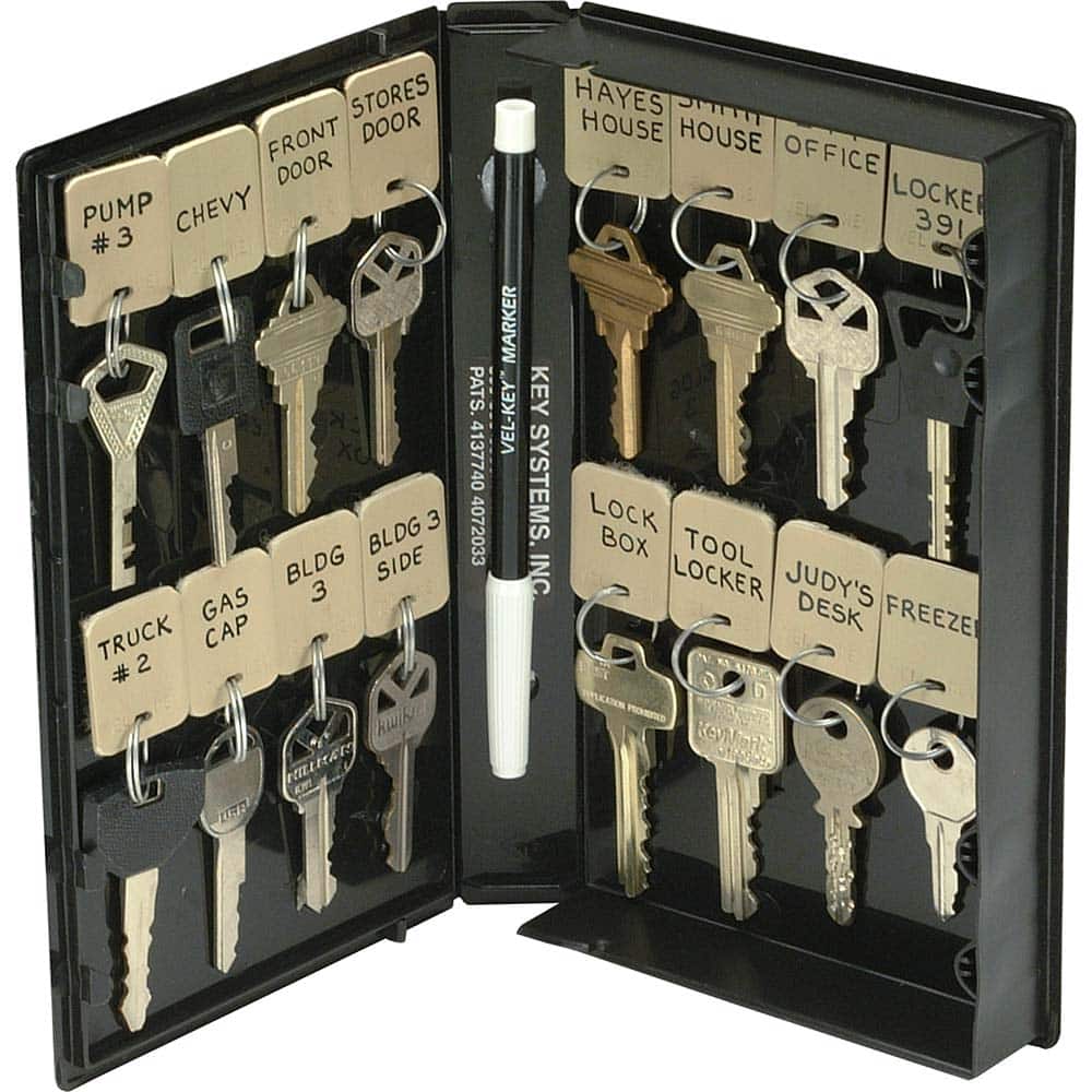 Key Systems - Key Control; Type: Key Cassette ; Number of Keys: 0 ; Color: Black ; Height (Inch): 8 ; Width (Inch): 4-3/4 ; Depth (Inch): 1-1/4 - Exact Tool & Supply