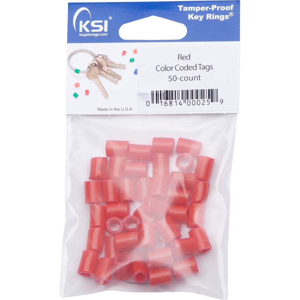 Key Systems - Key Control; Type: Color Tag ; Number of Keys: 0 ; Color: Red ; Height (Inch): 1/4 ; Width (Inch): 1/4 ; Depth (Inch): 1/4 - Exact Tool & Supply