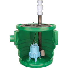 Little Giant Pumps - Sump Pump Systems; Type: Sump Pump System ; Voltage: 115 ; Contents: Basin, cover, gaskets and hardware, Piggyback tethered mechanical float switch assembly, discharge pipe, vent pipe, coupling, grommet, pump - Exact Tool & Supply